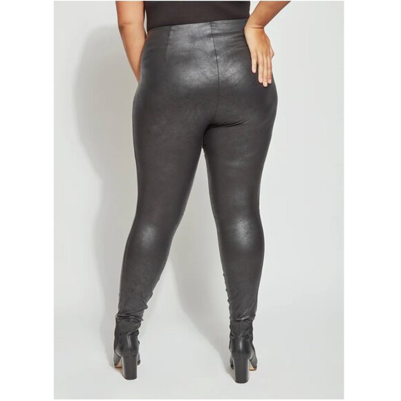 Lysse Matilda foil legging curvy plus size vegan faux leather high waist 2X - Picture 1 of 10